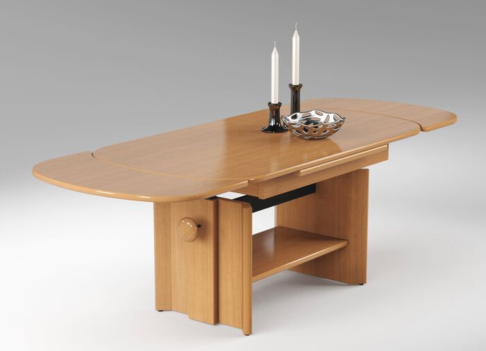 Höhenverstell- und ausziehbarer Couchtisch BUCHE